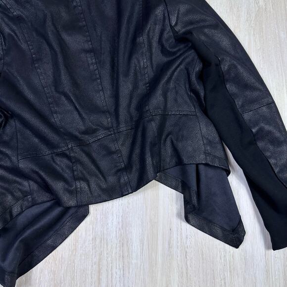 ABS Platinum Faux Leather Draped Long Sleeve Jacket & Pants Set Medium 8 - Picture 7 of 15